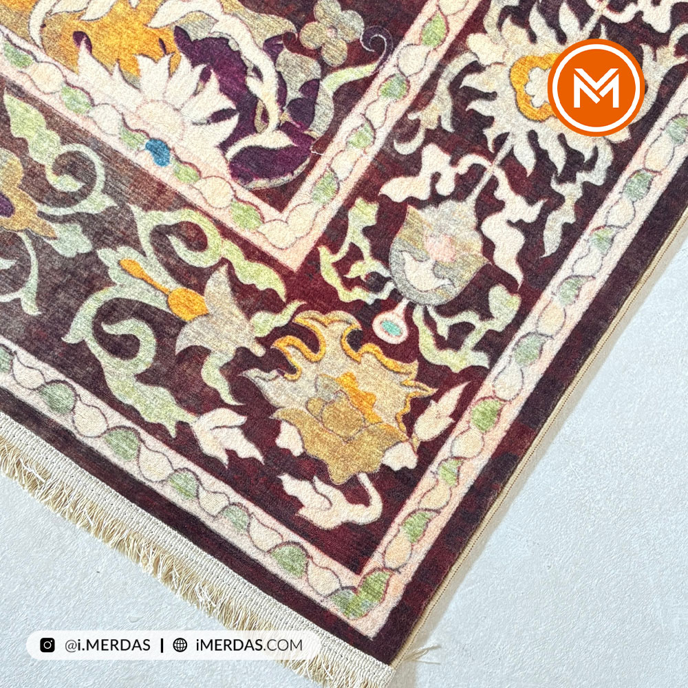 فرش کهنه نما کد 22219 زمینه تمام رنگ